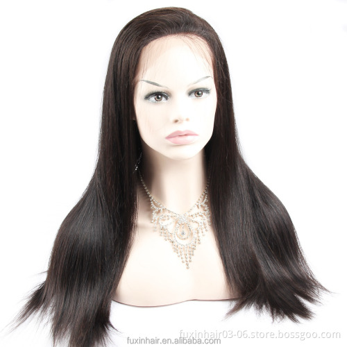 Perruque Yaki Straight Thin Skin Transparent Full Lace Wig Preplucked Swiss Lace Frontal Malaysian Hair wig